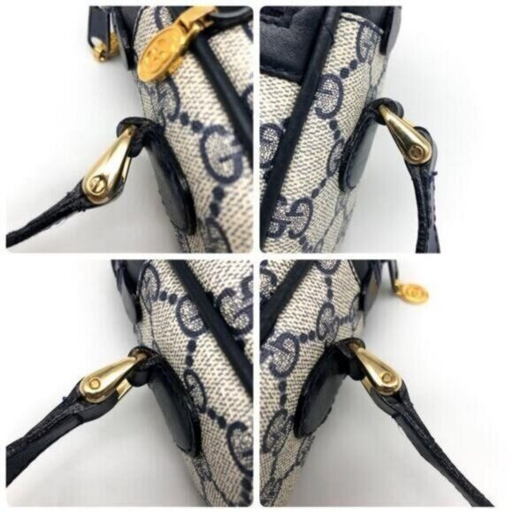 Authentic Gucci GG Supreme Navy Monogram Crossbody Sherry Canvas Shoulder Bag - Picture 9 of 16